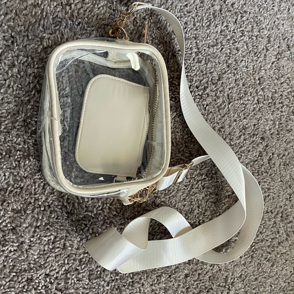 Handbags - Transparent Cream Crossbody Bag